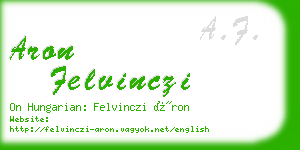 aron felvinczi business card